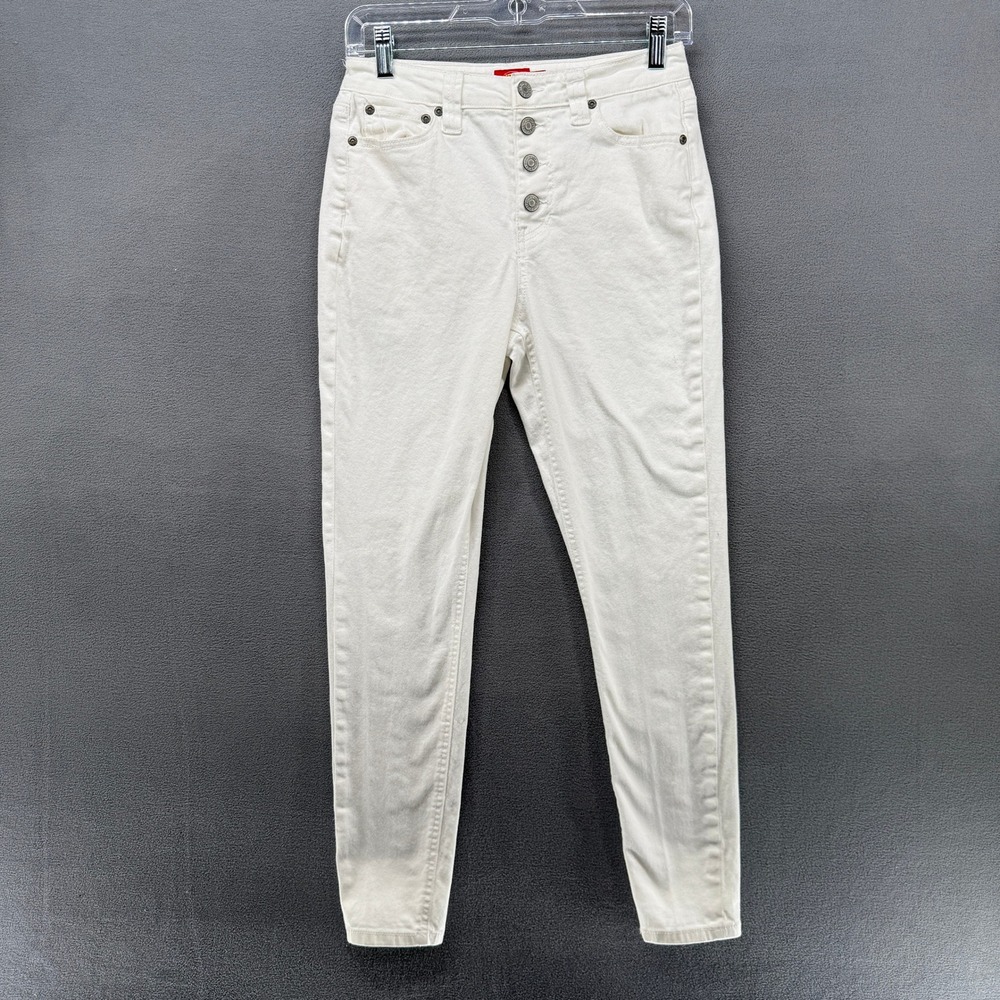 Dickies Girl Jeans Womens (Teen/Junior) White High Rise Button Fly Skinny‎ 1/25